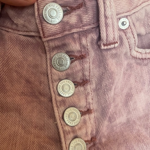 Free People We the Free Pink Distressed Cutoff Shorts - Picture 4 of 8